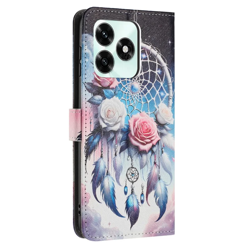 Acquisto all'ingrosso per Honor X5c 4G / X5c Plus 4G Custodia Portafoglio con Stampa a Fiori Campanelle di Vento, Cover per Telefono in Pelle PU con Laccetto