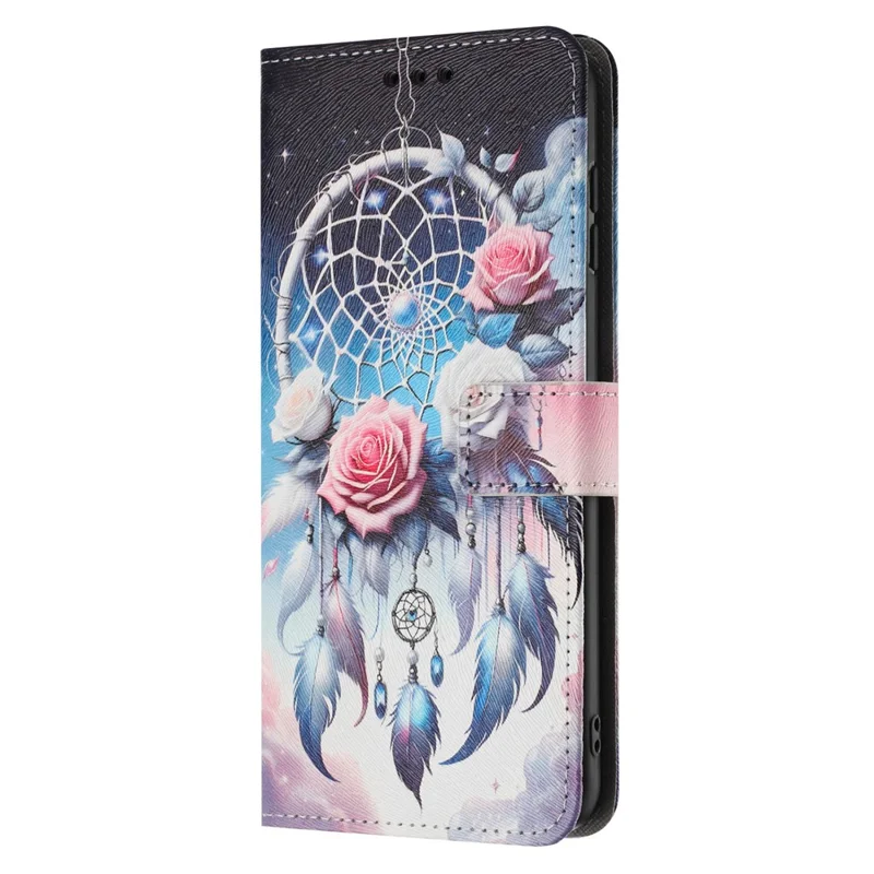 Acquisto all'ingrosso per Honor X5c 4G / X5c Plus 4G Custodia Portafoglio con Stampa a Fiori Campanelle di Vento, Cover per Telefono in Pelle PU con Laccetto