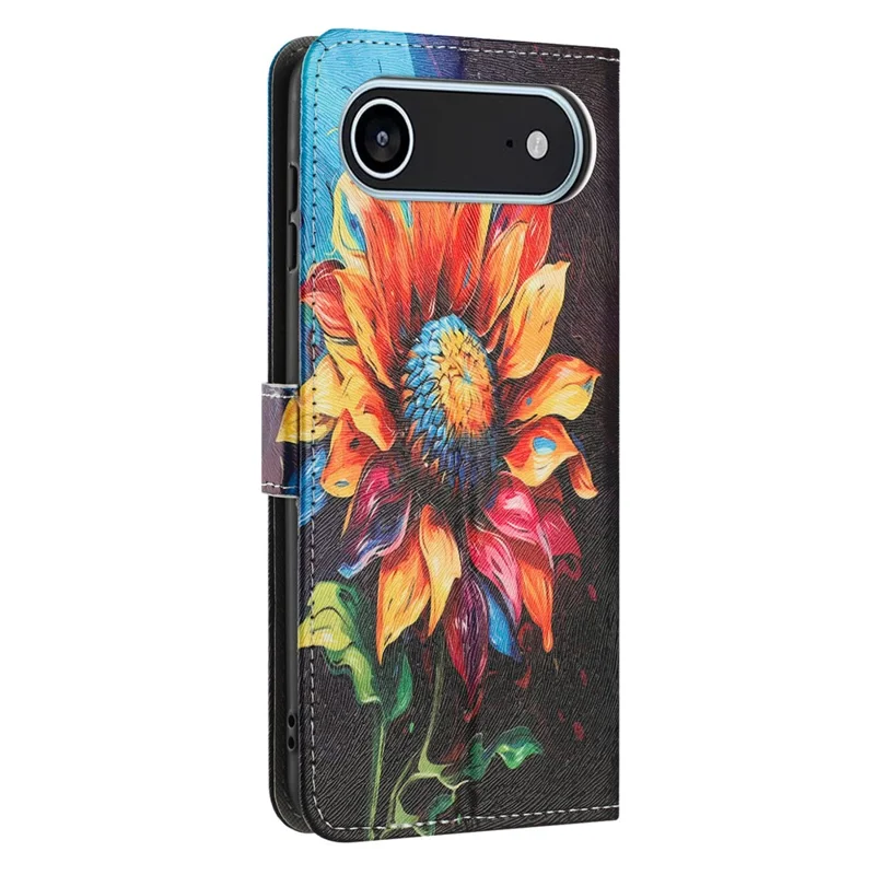 Оптовая покупка чехла-кошелька для iPhone Air с рисунком, чехол из искусственной кожи с ремешком - Подсолнух