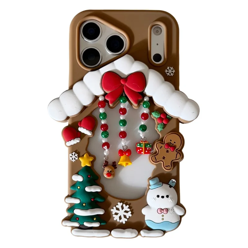 Coque en silicone pour iPhone 17 Pro Max, design de maison de Noël, housse antidérapante et antichoc