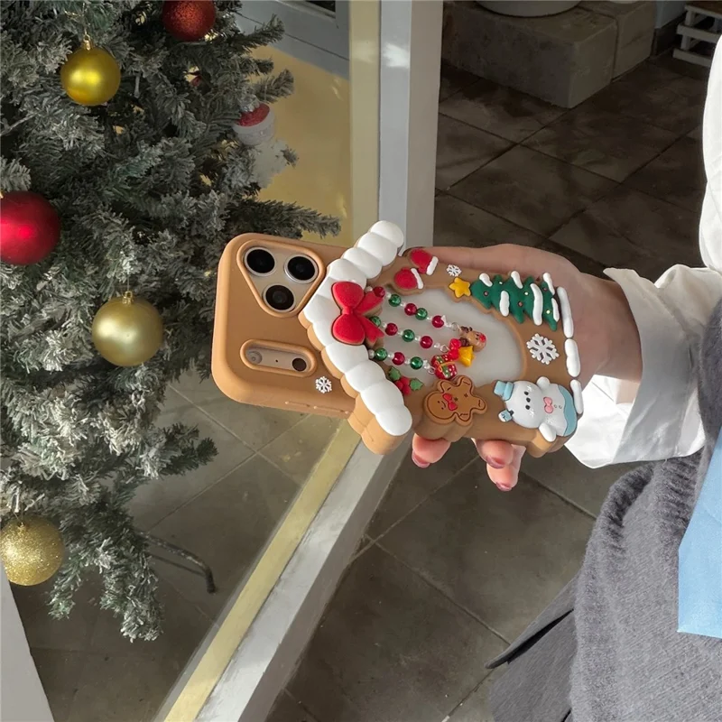 Coque en silicone pour iPhone 17 Pro Max, design de maison de Noël, housse antidérapante et antichoc