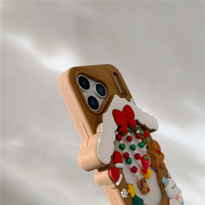 Coque en silicone pour iPhone 17 Pro, design de maison de Noël, housse antidérapante et antichoc