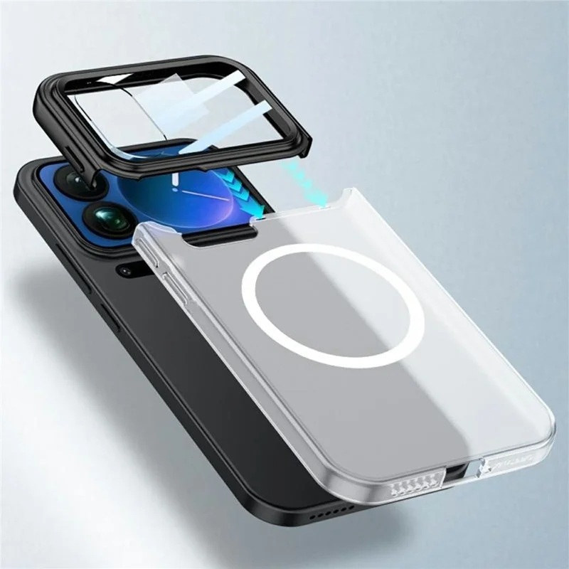 GKK For Xiaomi 17 Pro Max Magnetic Case Contrast Color Translucent PC Phone Cover - Green