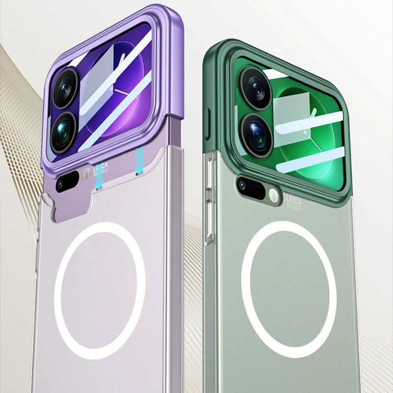 GKK For Xiaomi 17 Pro Magnetic Case Contrast Color Translucent PC Phone Cover - Purple