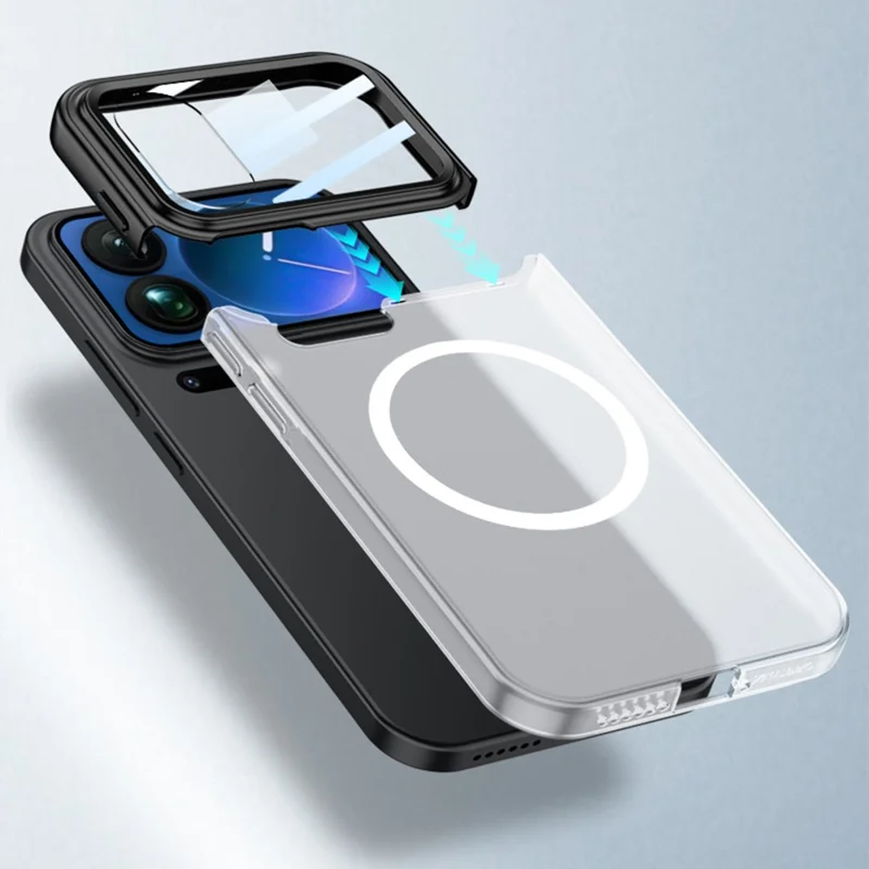 GKK For Xiaomi 17 Pro Magnetic Case Contrast Color Translucent PC Phone Cover - Purple