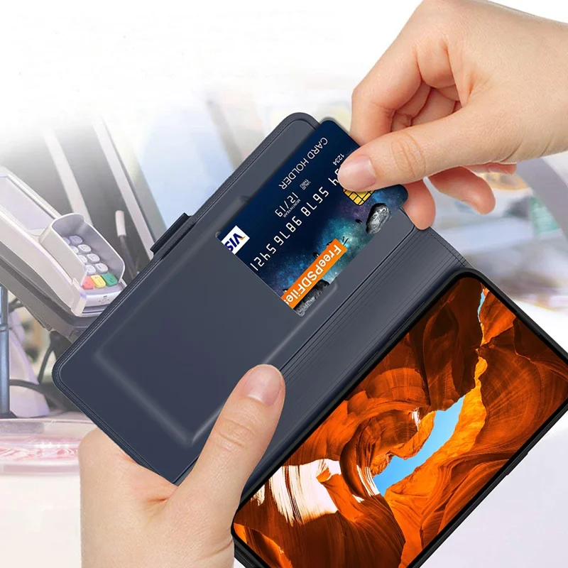 For vivo Y500 Pro 5G Case Shockproof TPU Inner Shell Leather Phone Cover Card Slot - Blue