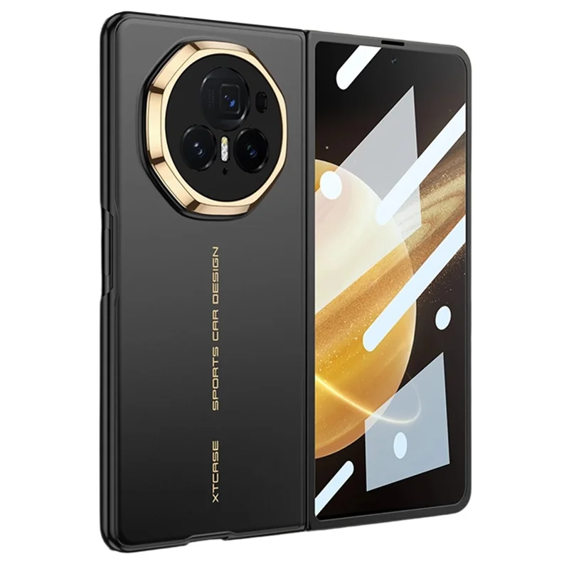 GKK For Honor Magic V3 5G Case Hard PC Ultra Slim Phone Cover with Front Tempered Glass Film - Black