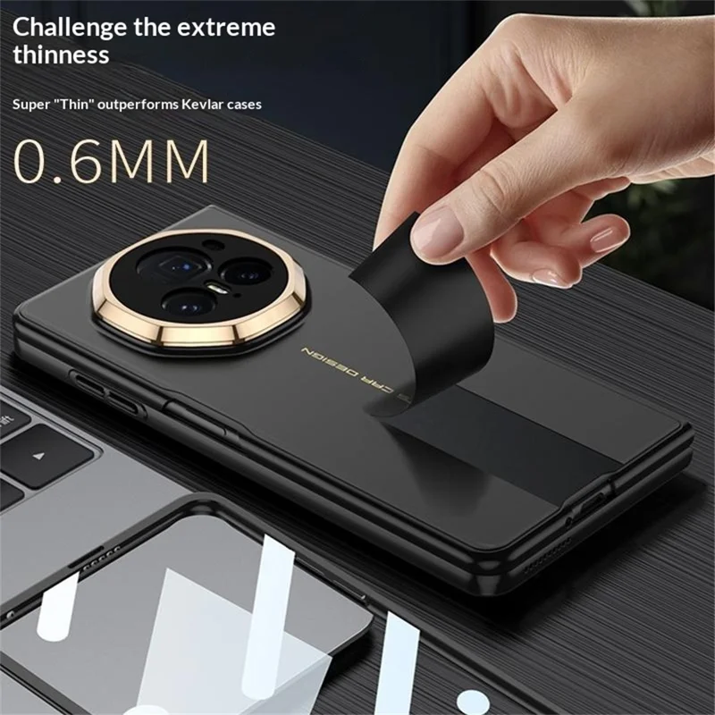 GKK For Honor Magic V3 5G Case Hard PC Ultra Slim Phone Cover with Front Tempered Glass Film - Black