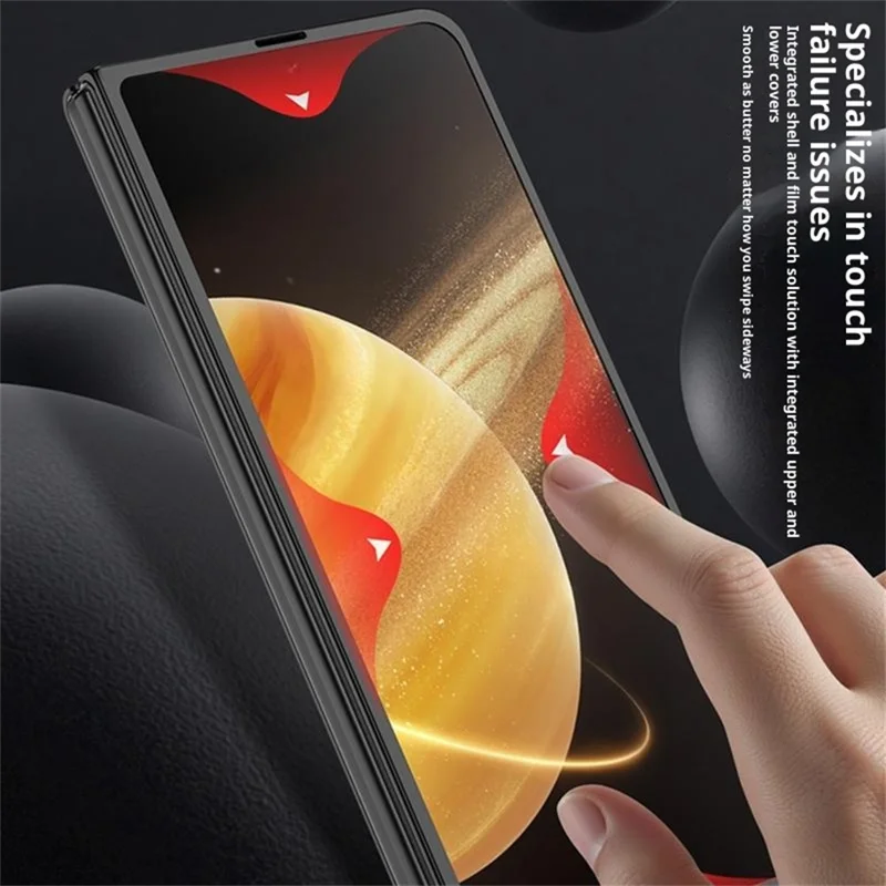 GKK For Honor Magic V3 5G Case Hard PC Ultra Slim Phone Cover with Front Tempered Glass Film - Black