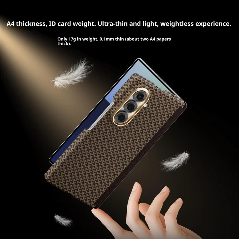 GKK Obudowa na Samsung Galaxy Z Fold7 5G, Projekt z Wzorem, Dwa Osie, Kevlar, PC, Ultra Cienka Obudowa Telefoniczna z Magnetycznym Zawiasem, Ochrona - Złoty