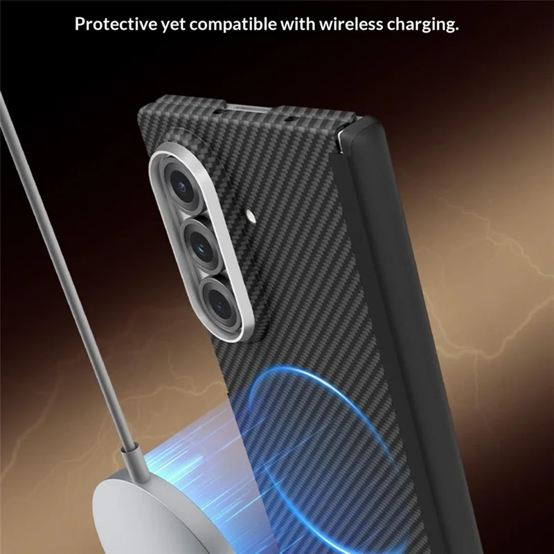 GKK Etui na Samsung Galaxy Z Fold7 5G, pokrycie z fakturą Kevlar, dwuosiowe, PC, cienkie, z magnetycznym zawiasem, ochrona