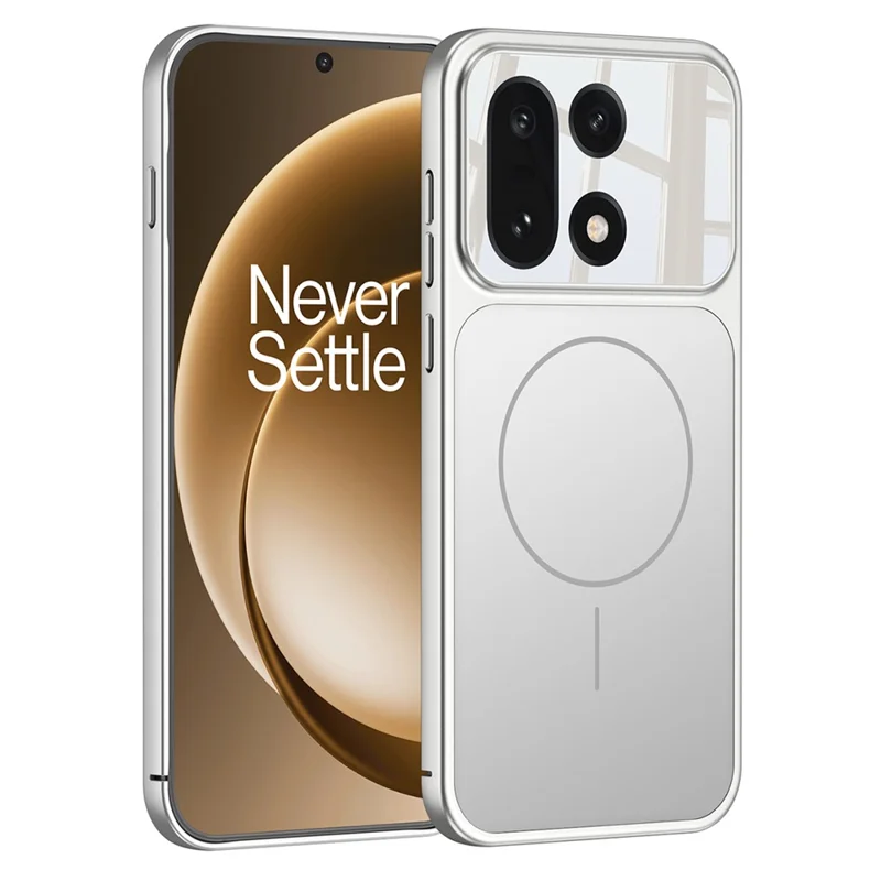 GKK pour OnePlus 15 5G Étui magnétique Transforme en pour iPhone 17 Pro Étui de téléphone mat en PC - Argent