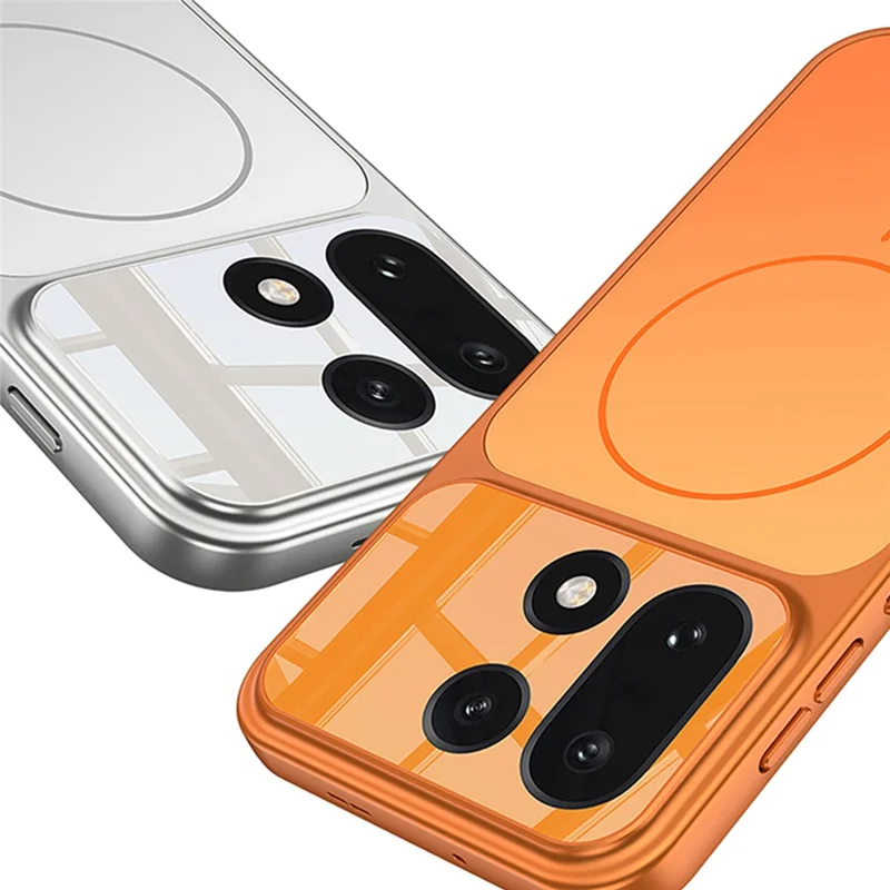 GKK pour OnePlus 15 5G Étui magnétique Transforme en pour iPhone 17 Pro Étui de téléphone mat en PC - Argent