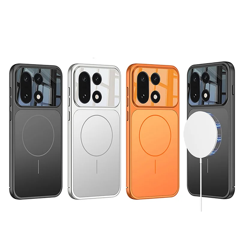 GKK pour OnePlus 15 5G Étui magnétique Transforme en pour iPhone 17 Pro Étui de téléphone mat en PC - Argent