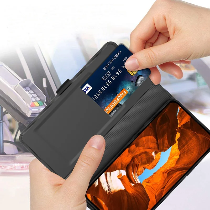 For Motorola Edge 70 5G Case Shockproof TPU Inner Shell Leather Phone Cover Card Slot - Black