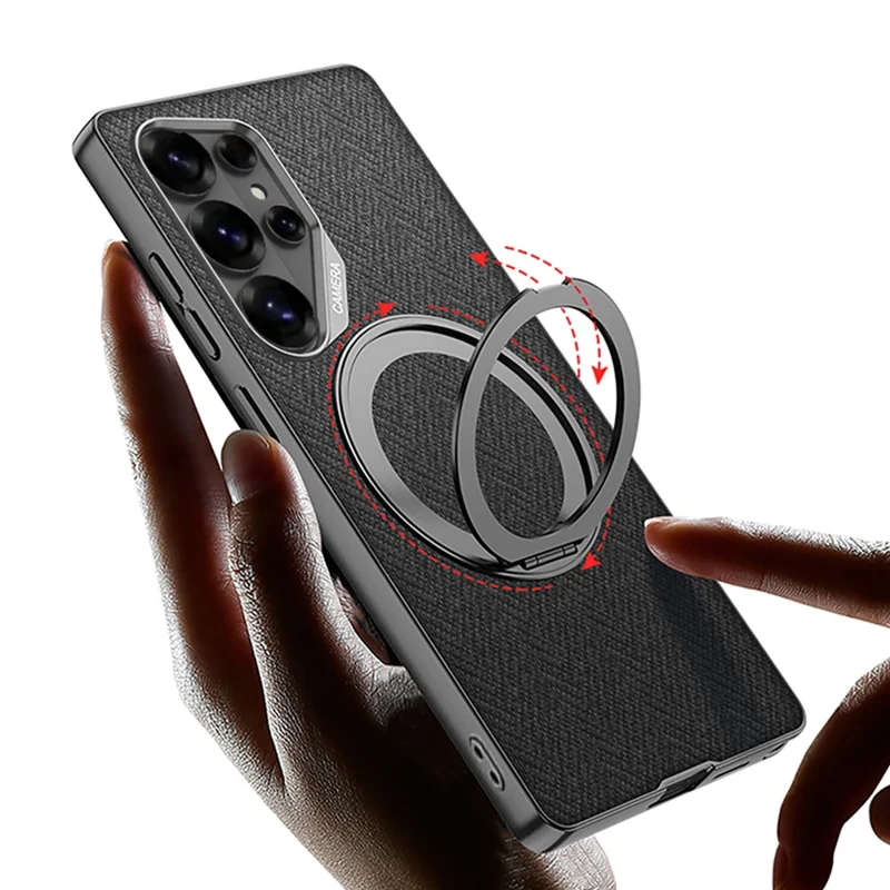 GKK Für Samsung Galaxy S26 Ultra Magnetische Hülle mit Ständer PC + TPU + Stoff Handy-Rückseite - Grau