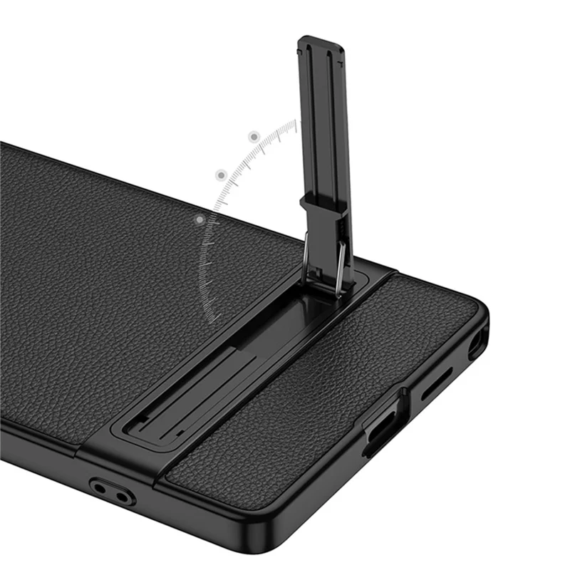 GKK For Samsung Galaxy S26 Ultra Case Slim Kickstand PC + PU Phone Back Cover - Carbon Fiber Texture
