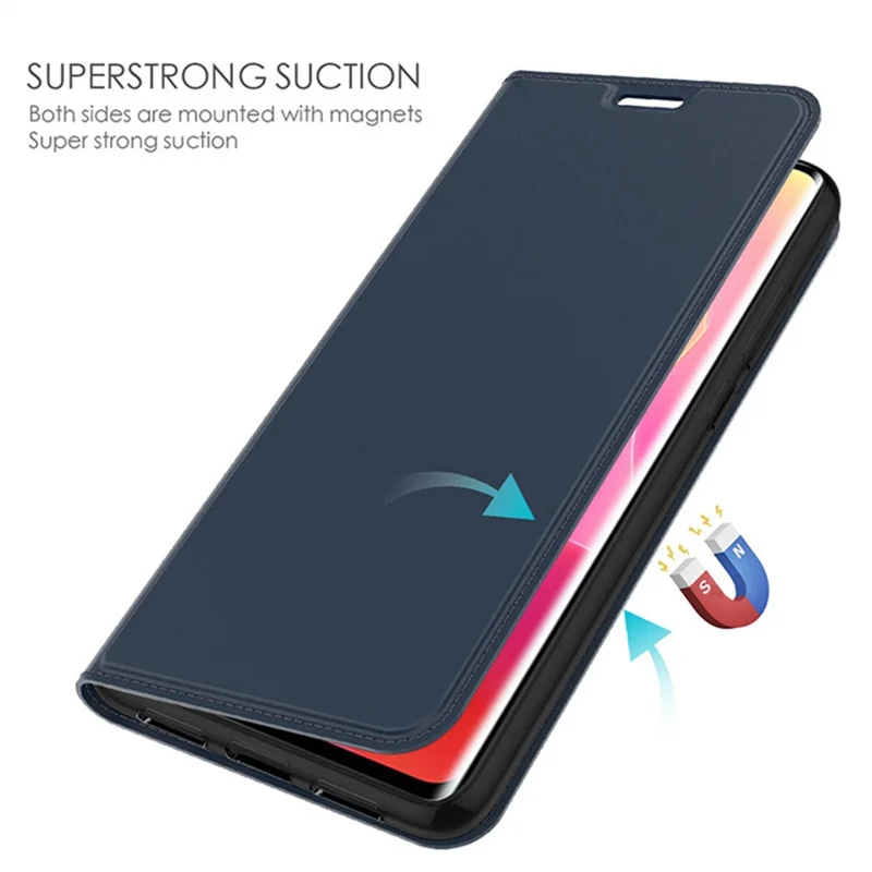 For Samsung Galaxy A57 5G Case PU Leather Phone Cover with Card Holder Stand - Blue