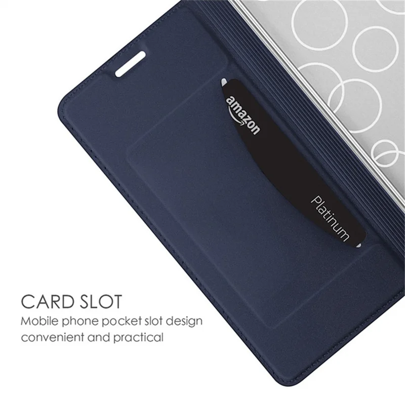 For Samsung Galaxy A57 5G Case PU Leather Phone Cover with Card Holder Stand - Blue