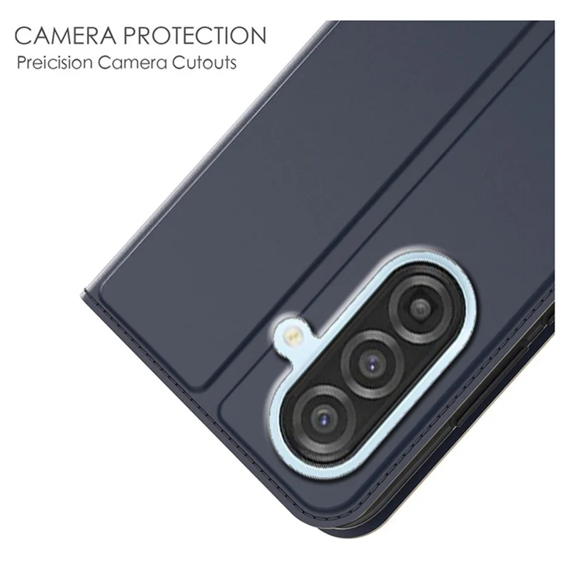For Samsung Galaxy A57 5G Case PU Leather Phone Cover with Card Holder Stand - Blue