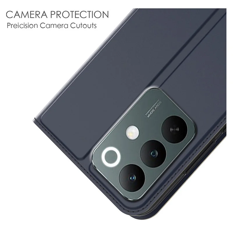 For Realme C85 5G Case PU Leather Phone Cover with Card Holder Stand - Blå