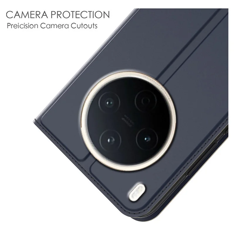 For vivo Y500 Pro 5G Case PU Leather Phone Cover with Card Holder Stand - Blå