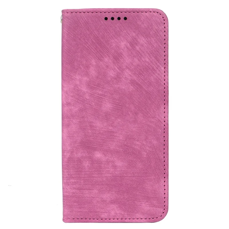 Motorola Edge 70 5G hoesje met sterke magnetische sluiting van lederen portemonnee met gestreepte textuur - Roze