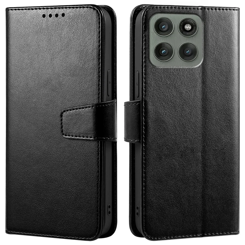 For Motorola Edge 70 5G Case Stand Card Holder Wallet Leather Phone Cover - Black