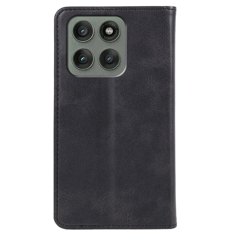 For Motorola Edge 70 5G Case Strong Magnetic PU Leather Phone Cover Calf Texture - Black