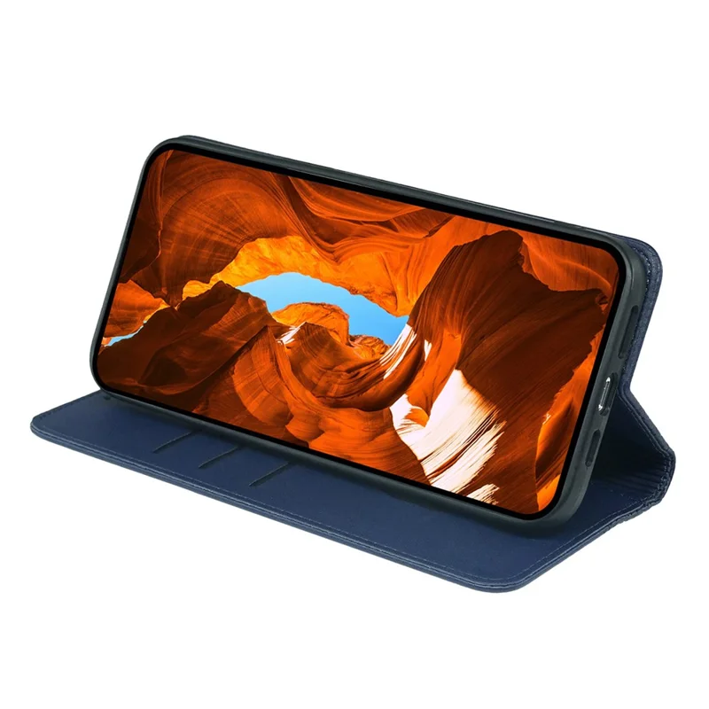 Voor Motorola Edge 70 5G Hoesje Vierbladige Klover Leer Flip Hoesje met Stand en Portemonnee - Blauw