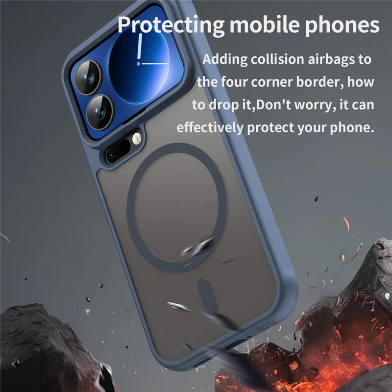 For Xiaomi 17 Pro Magnetic Case Anti Drop PC + TPU Phone Cover - Blue