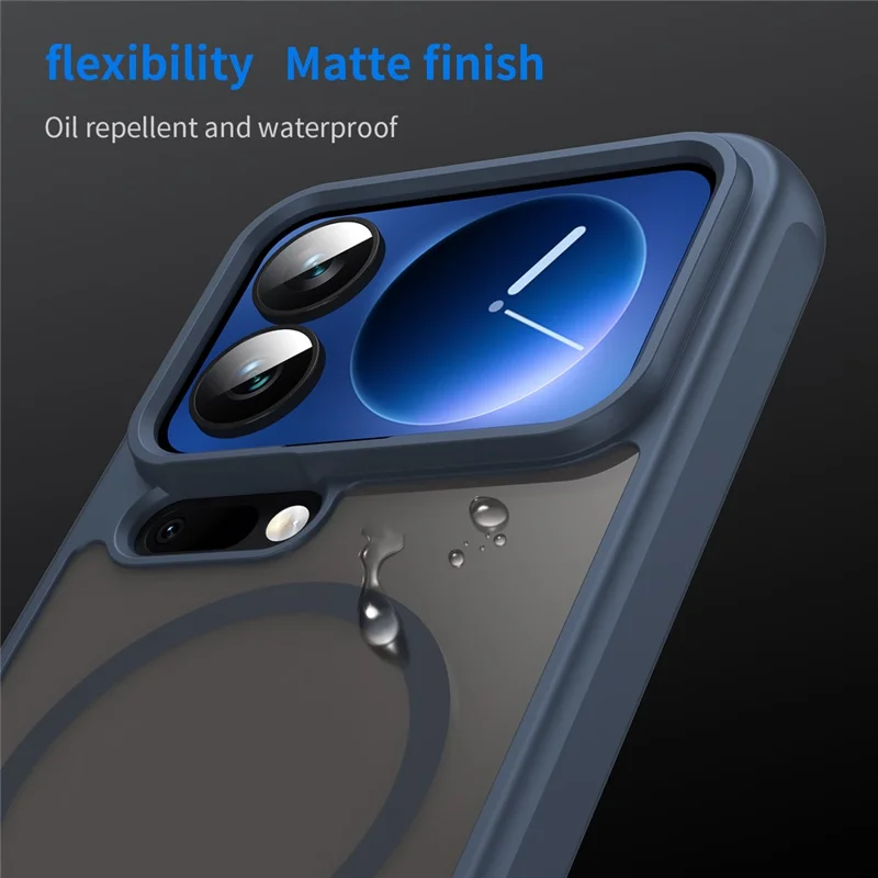 For Xiaomi 17 Pro Magnetic Case Anti Drop PC + TPU Phone Cover - Blue