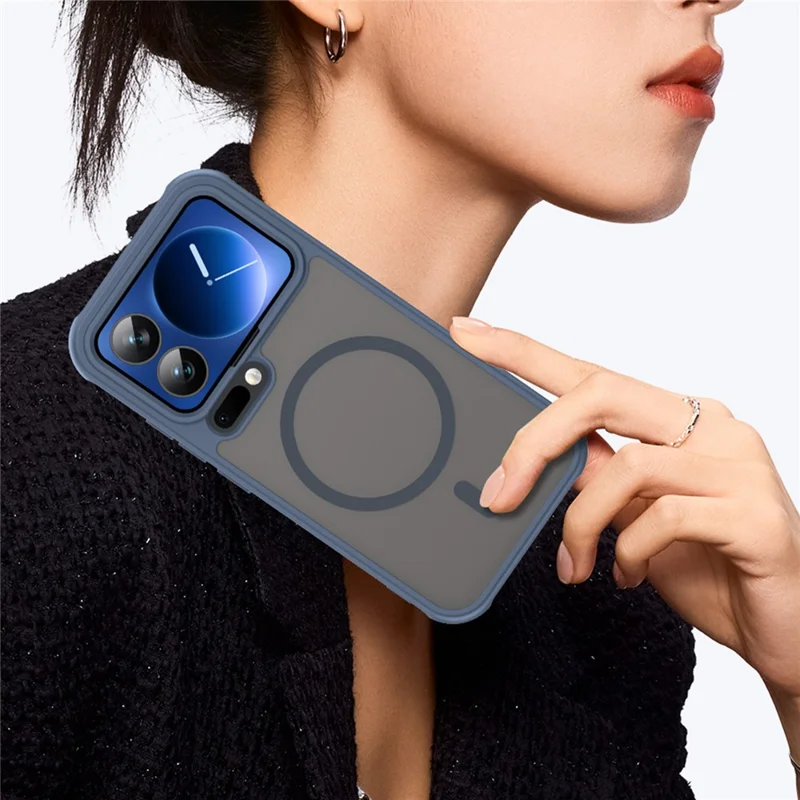 For Xiaomi 17 Pro Magnetic Case Anti Drop PC + TPU Phone Cover - Blue