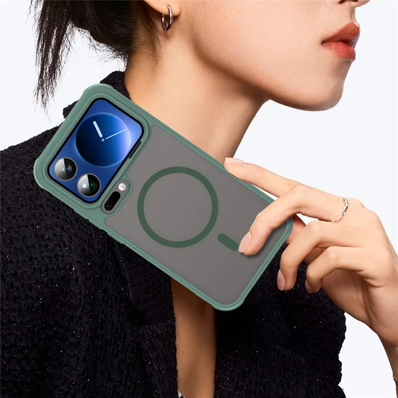 For Xiaomi 17 Pro Max Case Magnetic Anti Drop PC + TPU Phone Cover - Green