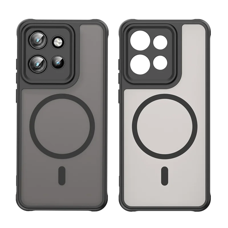 For Motorola Edge 60 Neo 5G Magnetic Case Anti Drop PC + TPU Phone Cover - Black