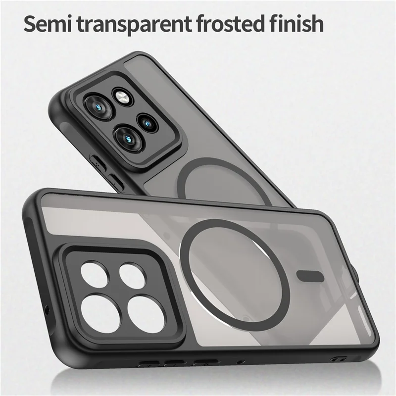 For Motorola Edge 60 Neo 5G Magnetic Case Anti Drop PC + TPU Phone Cover - Black