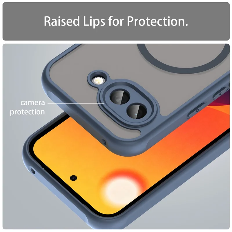 Cover magnetico per Google Pixel 10a, custodia antiurto in PC + TPU - Blu