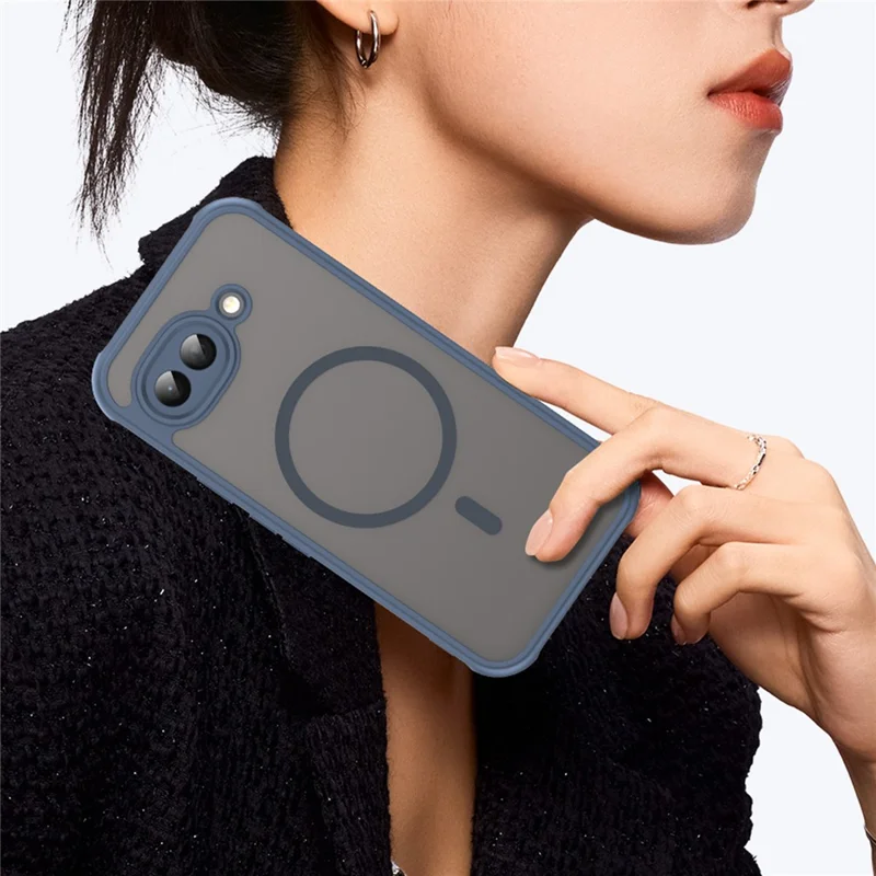 Cover magnetico per Google Pixel 10a, custodia antiurto in PC + TPU - Blu