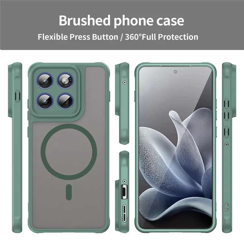 Funda magnética para Motorola Edge 70 5G, funda anti-caída de PC + TPU - Verde