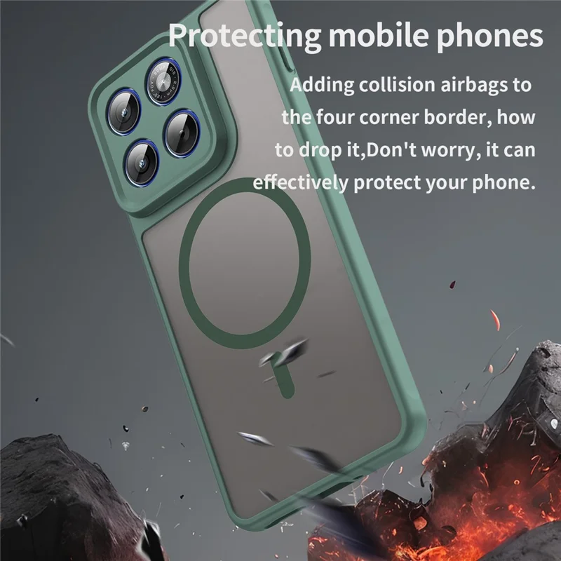 Funda magnética para Motorola Edge 70 5G, funda anti-caída de PC + TPU - Verde