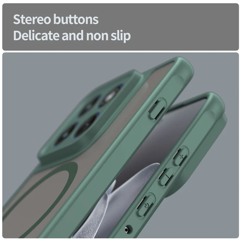 Funda magnética para Motorola Edge 70 5G, funda anti-caída de PC + TPU - Verde