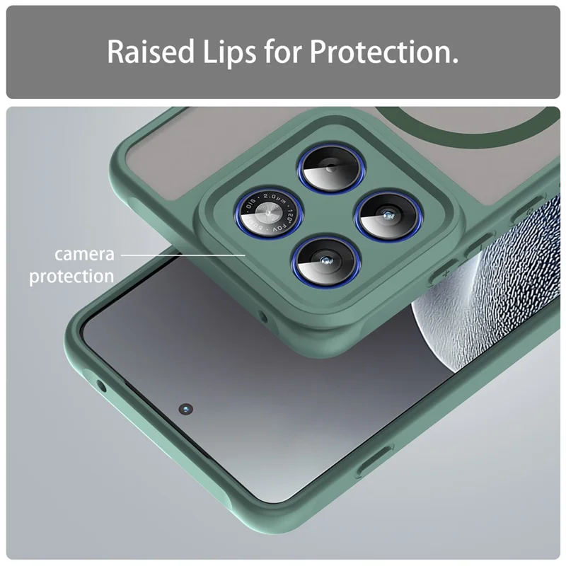 Funda magnética para Motorola Edge 70 5G, funda anti-caída de PC + TPU - Verde