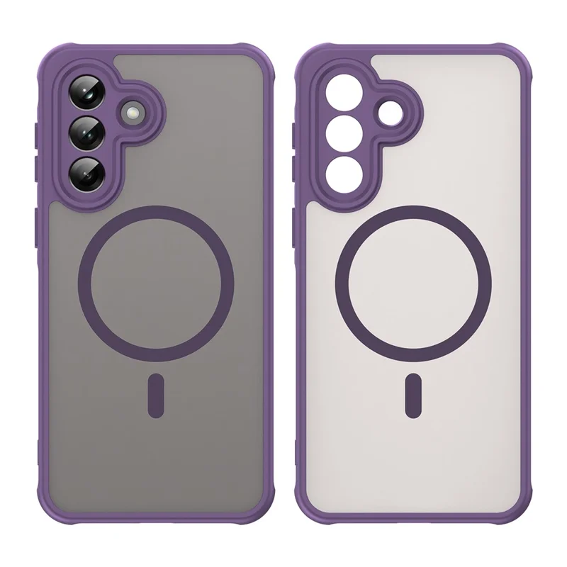 Für Samsung Galaxy A37 Magnetische Hülle, Anti-Drop-PC + TPU-Handyhülle - Lila