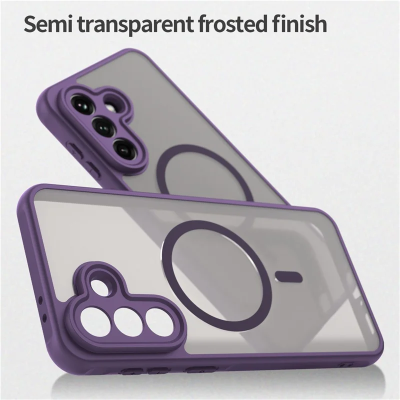 Für Samsung Galaxy A37 Magnetische Hülle, Anti-Drop-PC + TPU-Handyhülle - Lila