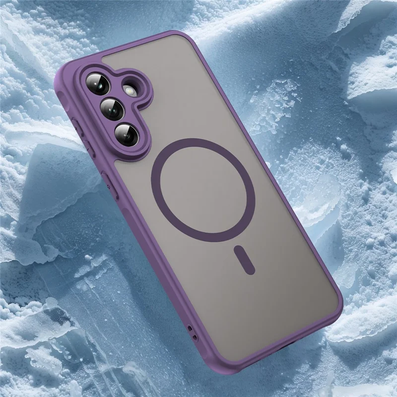 Für Samsung Galaxy A37 Magnetische Hülle, Anti-Drop-PC + TPU-Handyhülle - Lila