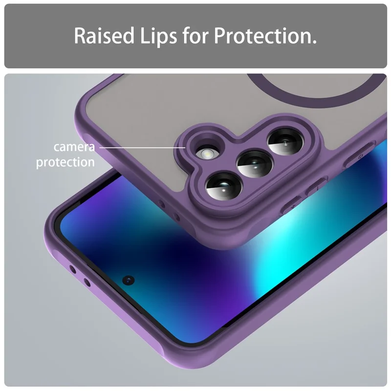 Für Samsung Galaxy A37 Magnetische Hülle, Anti-Drop-PC + TPU-Handyhülle - Lila