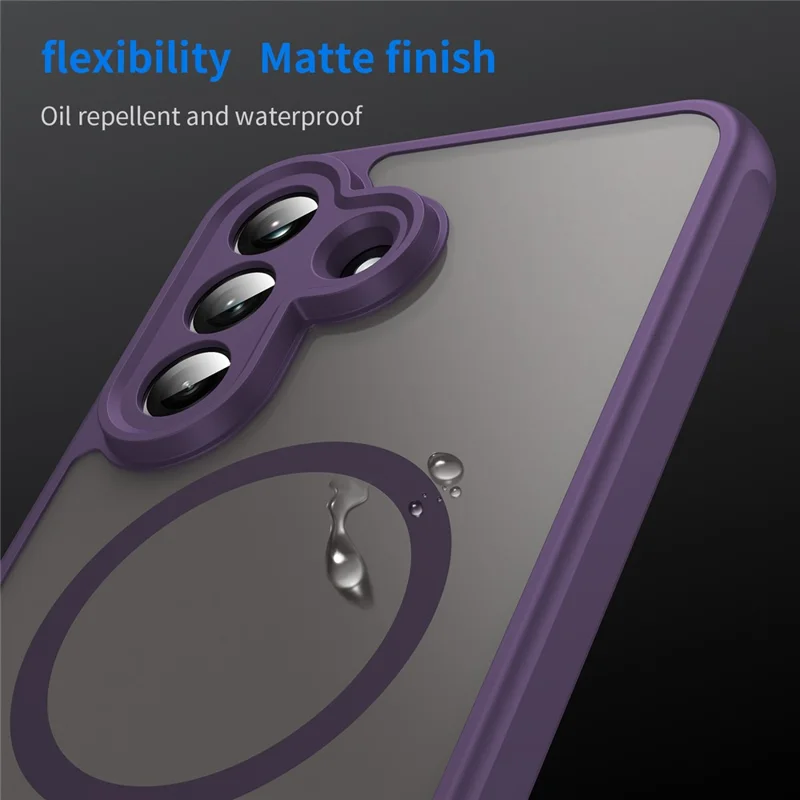 Für Samsung Galaxy A37 Magnetische Hülle, Anti-Drop-PC + TPU-Handyhülle - Lila