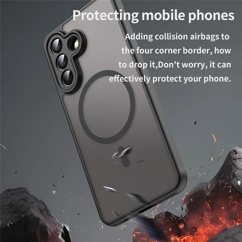 Étui magnétique pour Samsung Galaxy A57, housse anti-chute en PC + TPU - Noir