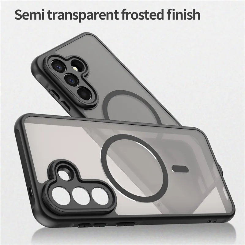 Étui magnétique pour Samsung Galaxy A57, housse anti-chute en PC + TPU - Noir