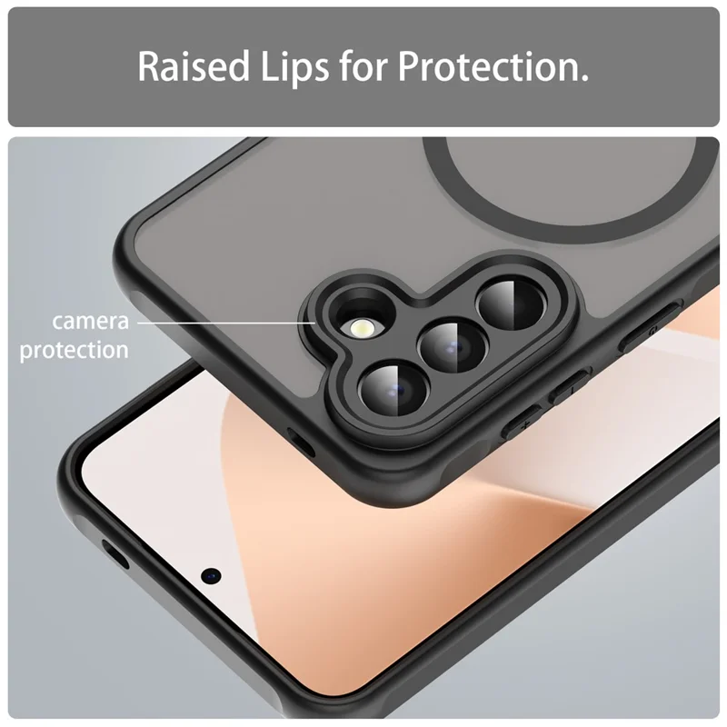 Étui magnétique pour Samsung Galaxy A57, housse anti-chute en PC + TPU - Noir